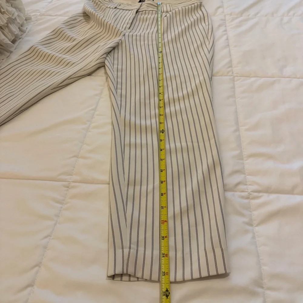 Express High Rise White Pants with Black Stripes - Picture 8 of 11